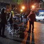 Pessoas em produção de filme