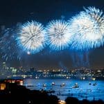 Fogos de artifício azuis