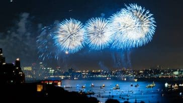 Fogos de artifício azuis