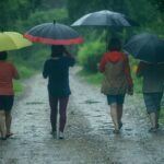 Pessoas usando guarda-chuva
