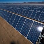Painéis solares no deserto