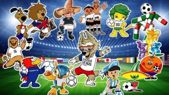 Mascotes das Copas do Mundo.